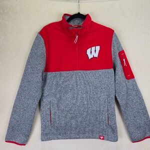 Fanatics Wisconsin Badgers Quarter Zip Pullover Mens Shirt Small Sports College‎